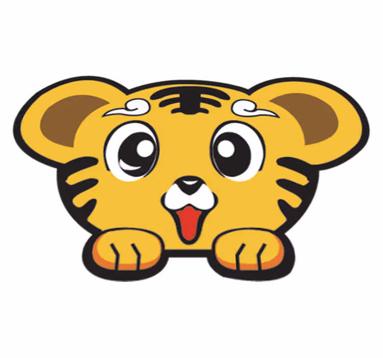 Kids vinyl carpet baby joyful tiger - TenStickers