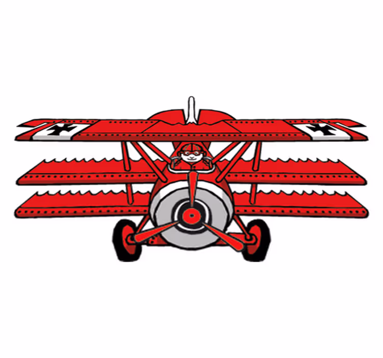 Kids vinyl carpet red baron comic design - TenStickers