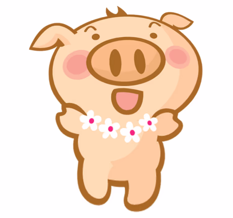 Kids vinyl carpet hawaiian pig design - TenStickers