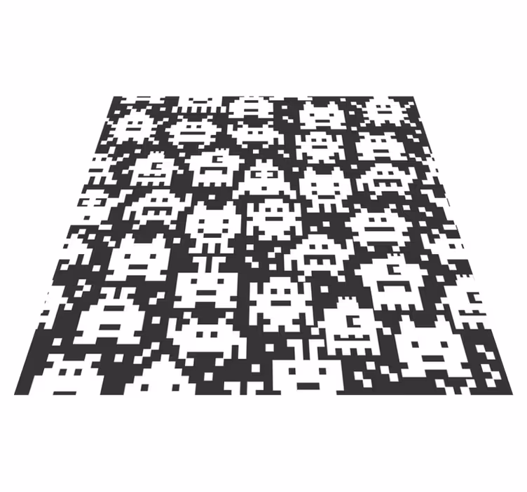 Kids vinyl carpet with video game monsters - TenStickers