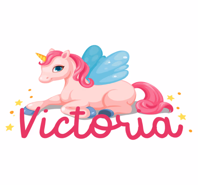 Kids vinyl carpet funny pink happy unicorn - TenStickers