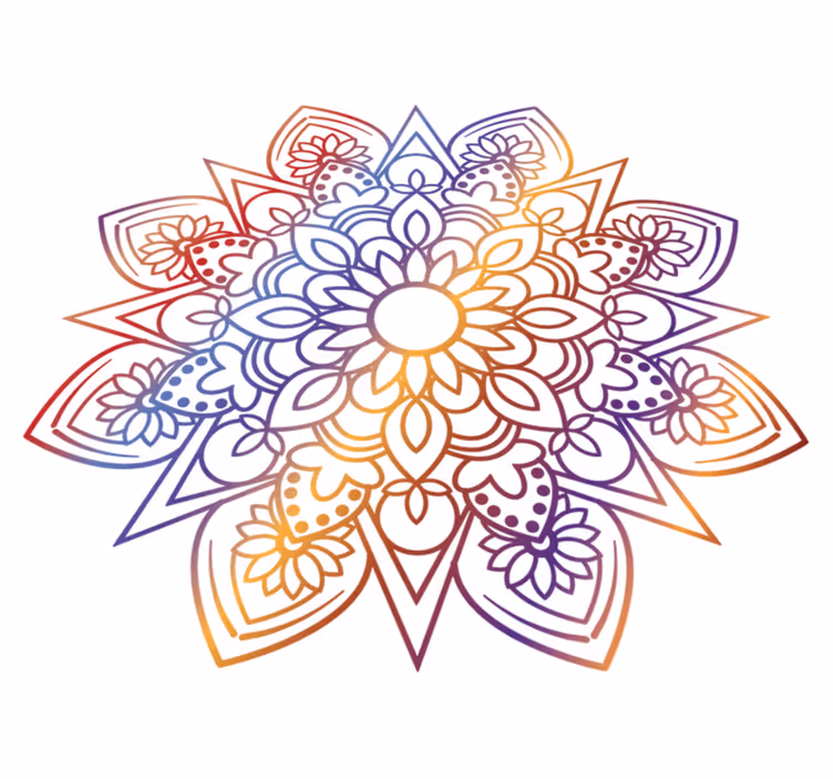 Vivid fiery mandala bedroom vinyl carpet - TenStickers