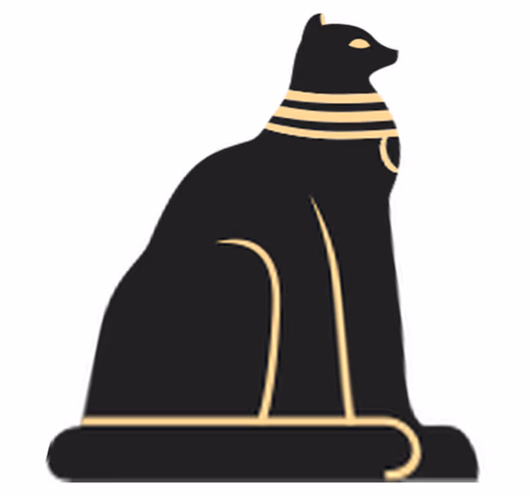 Bedroom vinyl carpet egyptian cat design - TenStickers
