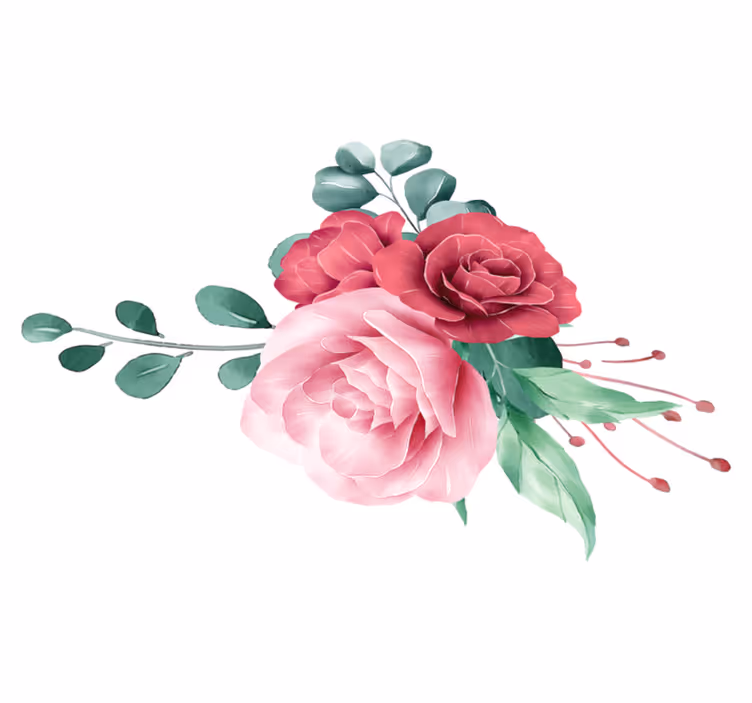 Bedroom vinyl carpet peony bouquet design - TenStickers