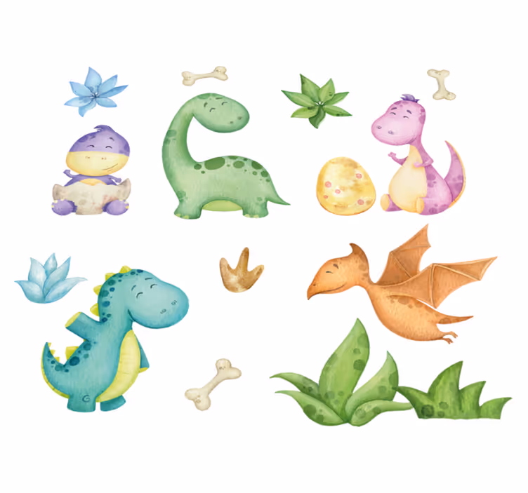 Bedroom vinyl carpet nordic dinosaur design - TenStickers