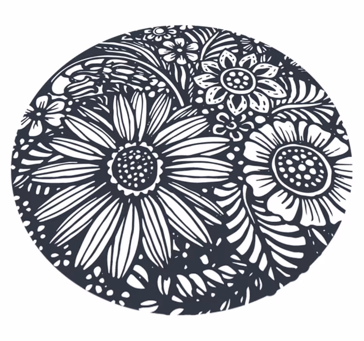 Bedroom vinyl carpet with round floral pattern - TenStickers