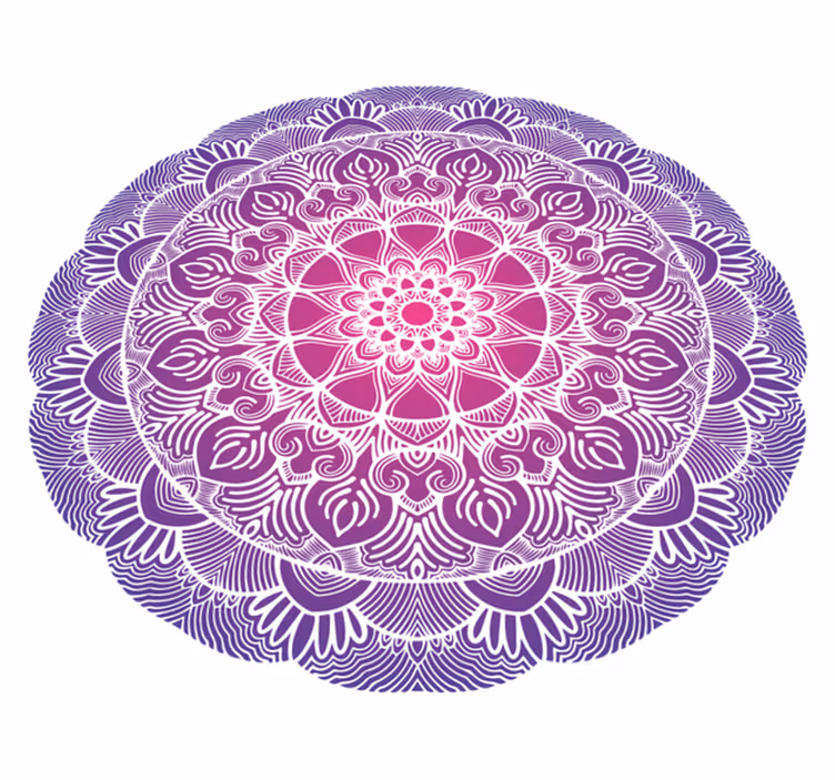 Bedroom vinyl carpet purple flower mandala - TenStickers