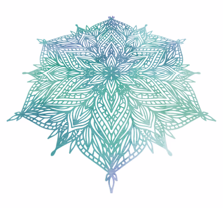 Turquoise mandala bedroom vinyl carpet - TenStickers