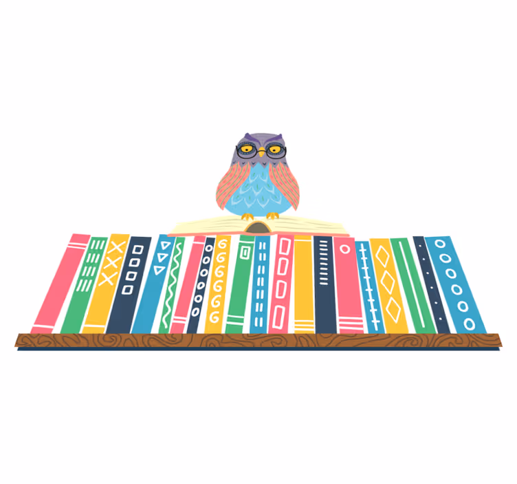 Bedroom vinyl carpet cartoon owl with glasses - TenStickers