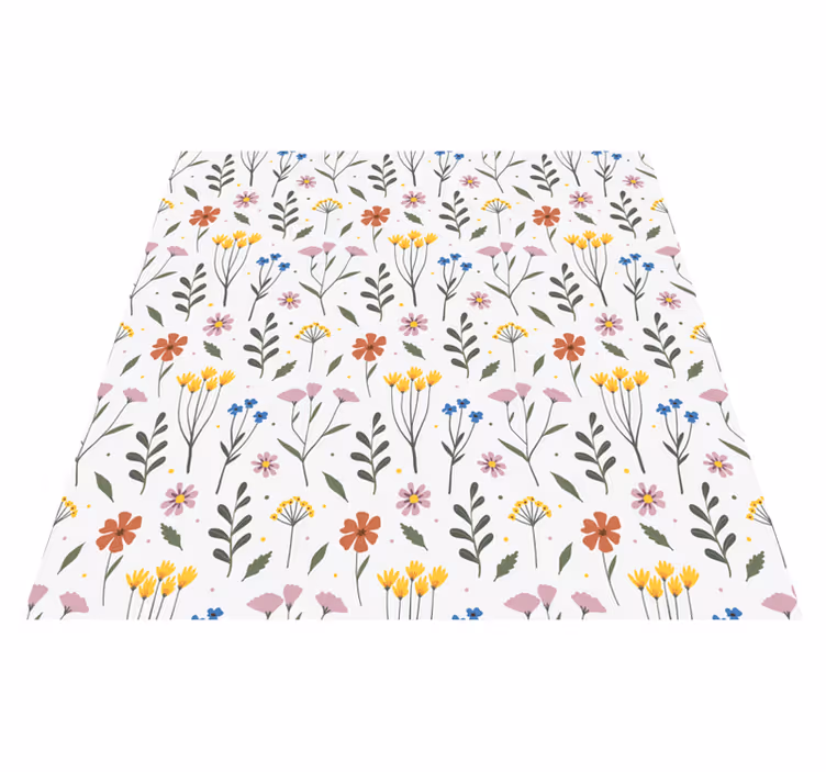 Bedroom vinyl carpet with multicolor flower design - TenStickers