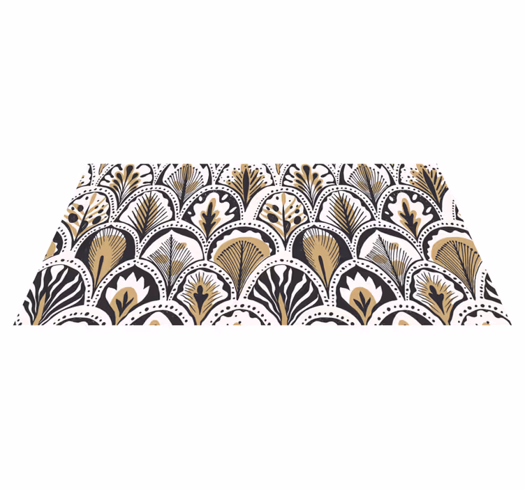 Bedroom vinyl carpet with art deco fan design - TenStickers