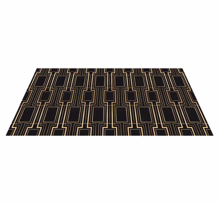 Bedroom vinyl carpet with golden and black design - TenStickers