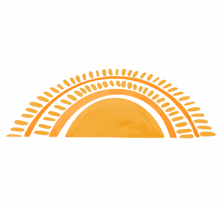 Bedroom vinyl carpet with drawn yellow sun - TenStickers