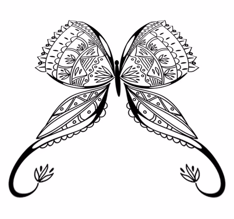 Graceful butterfly bedroom vinyl carpet - TenStickers