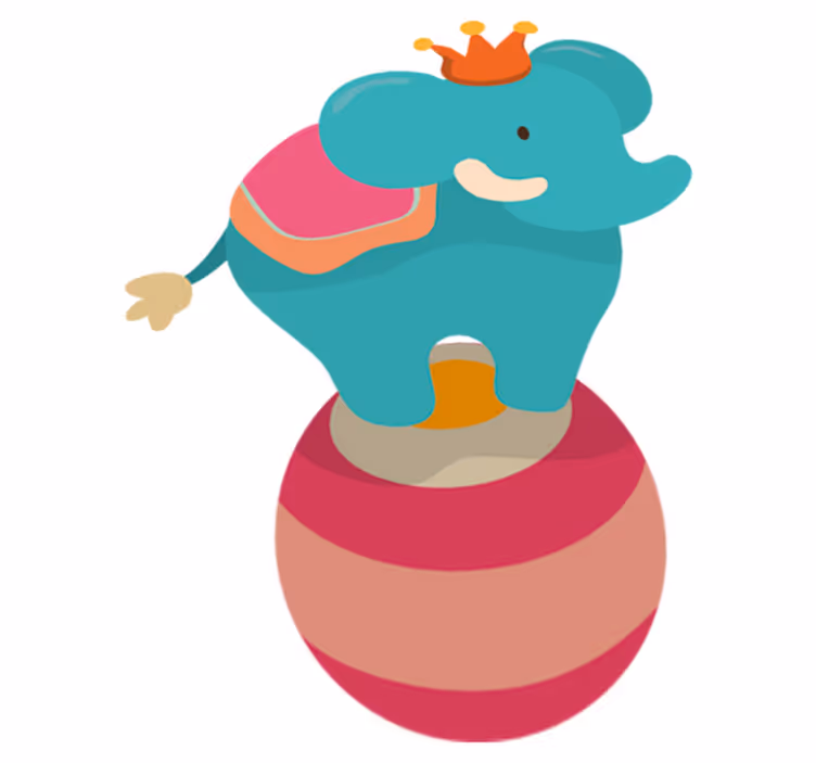 Kids vinyl carpet balancing elephant design - TenStickers