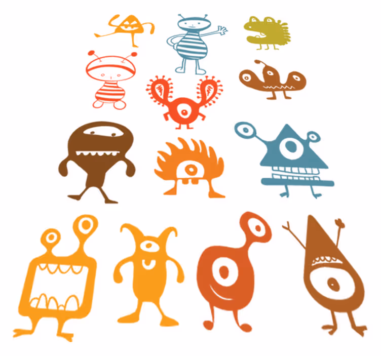 Kids vinyl carpet colorful aliens design - TenStickers
