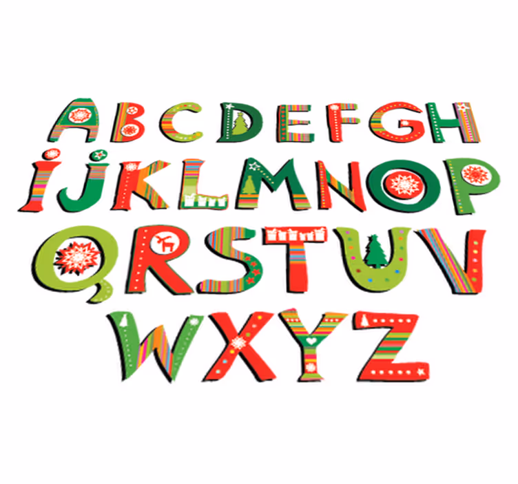 Kids vinyl carpet with green and red letters - TenStickers