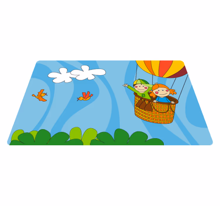 Kids vinyl carpet flying in air balloons - TenStickers