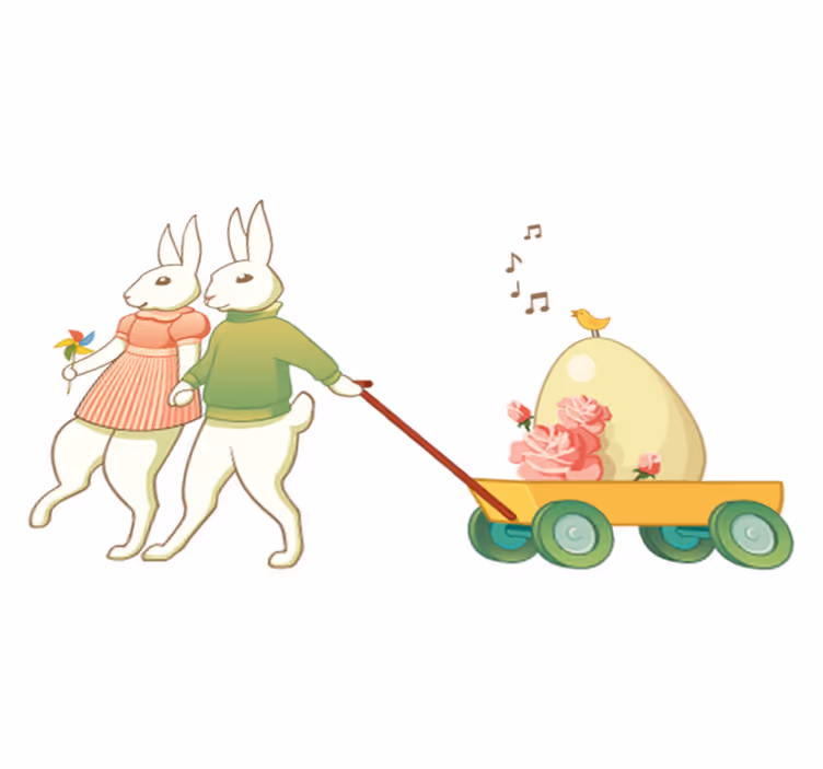 Kids vinyl carpet easter bunnies - TenStickers