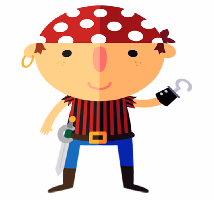 Kids vinyl carpet with pirate illustration - TenStickers
