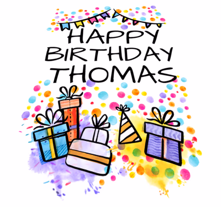Kids vinyl carpet personalised happy birthday - TenStickers