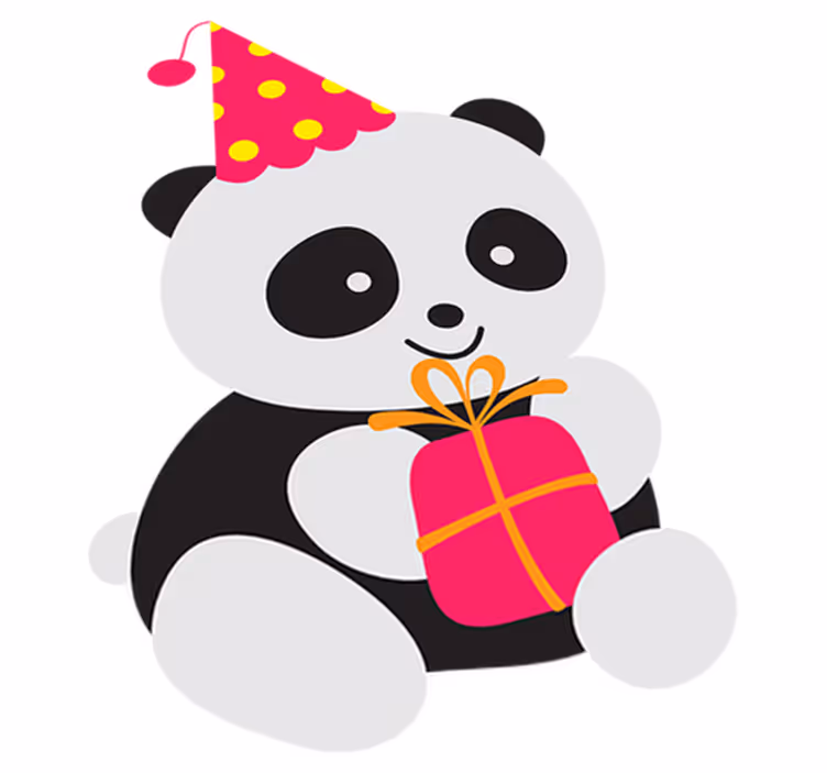 Kids vinyl carpet baby panda with gift - TenStickers