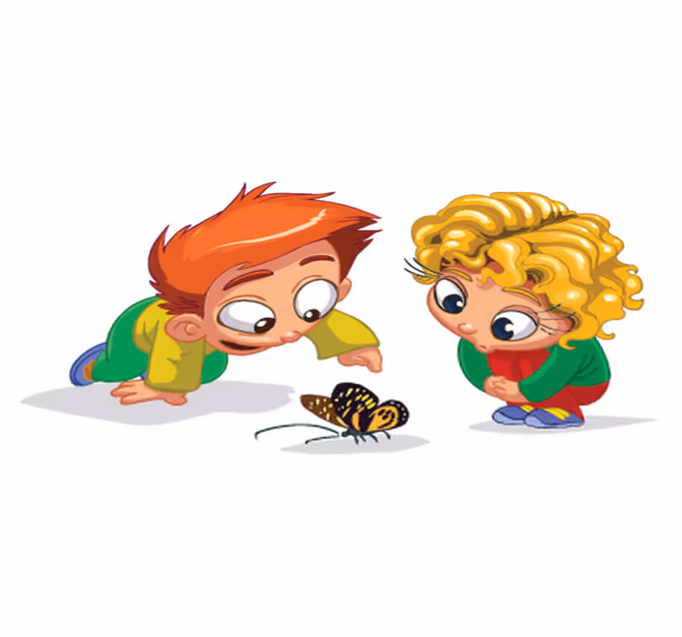 Kids vinyl carpet curious kids vinyl - TenStickers