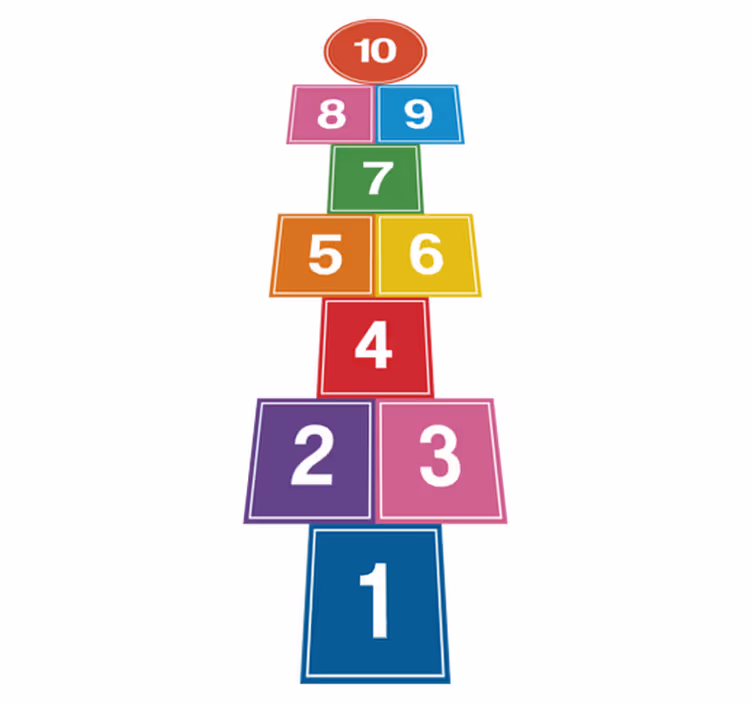 Game vinyl carpet colorful hopscotch - TenStickers