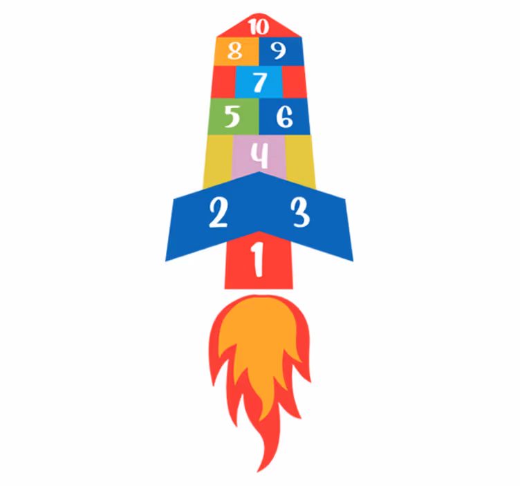 Game vinyl carpet hopscotch rocket - TenStickers