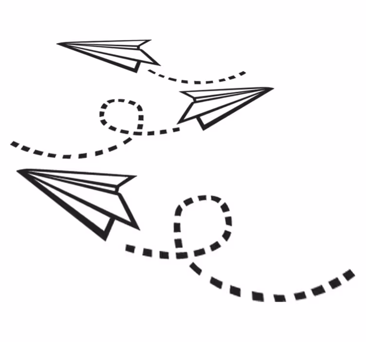 Game vinyl carpet paper airplane decor - TenStickers