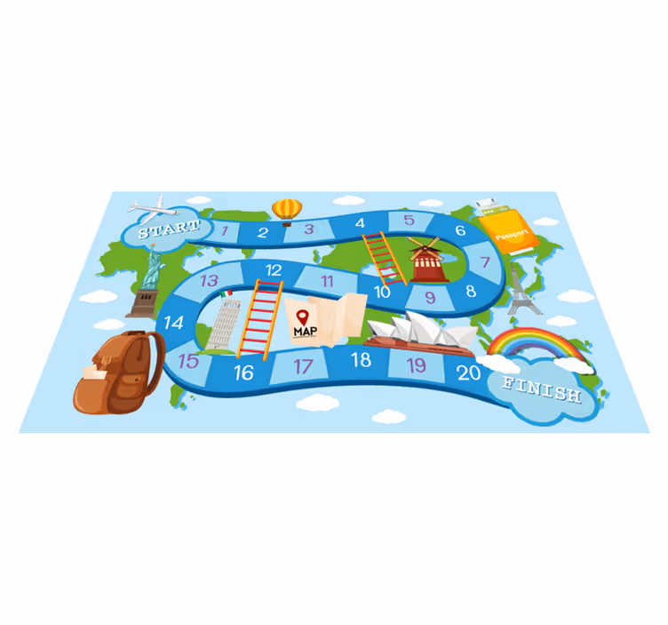 Game vinyl carpet board game around the world - TenStickers