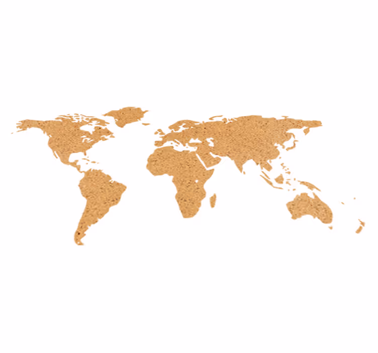 World map vinyl carpet decorative cork map - TenStickers