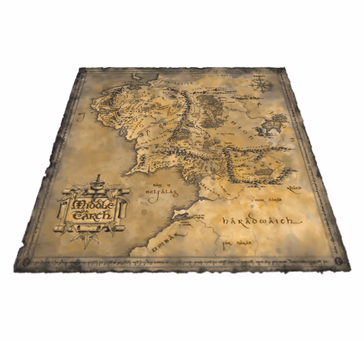 World map vinyl carpet decorative vinyl middle earth - TenStickers