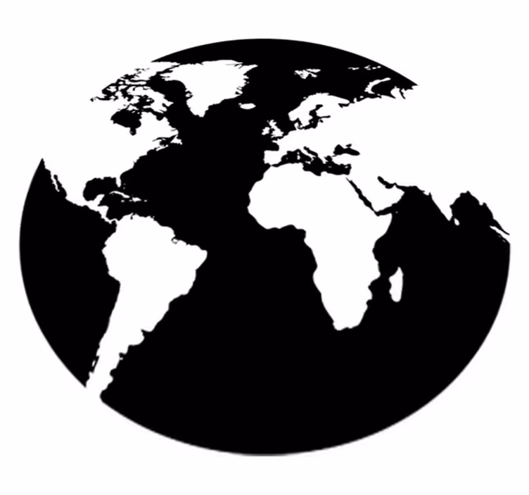 World map vinyl carpet circle wall decal - TenStickers