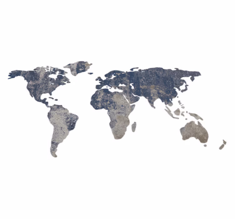 World map vinyl carpet blue textured wall decor - TenStickers