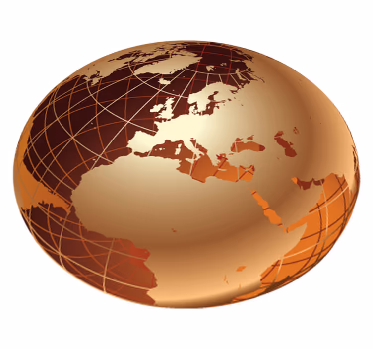 World map vinyl carpet golden world map europe - TenStickers