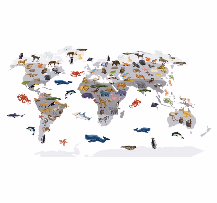 World map vinyl carpet nordic style world map rug - TenStickers