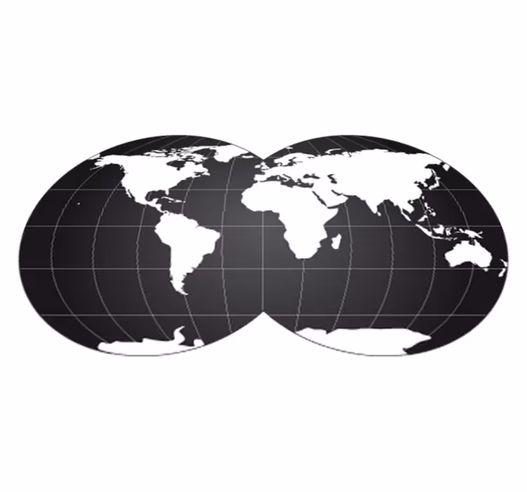 World map vinyl carpet double globe decor vinyl - TenStickers