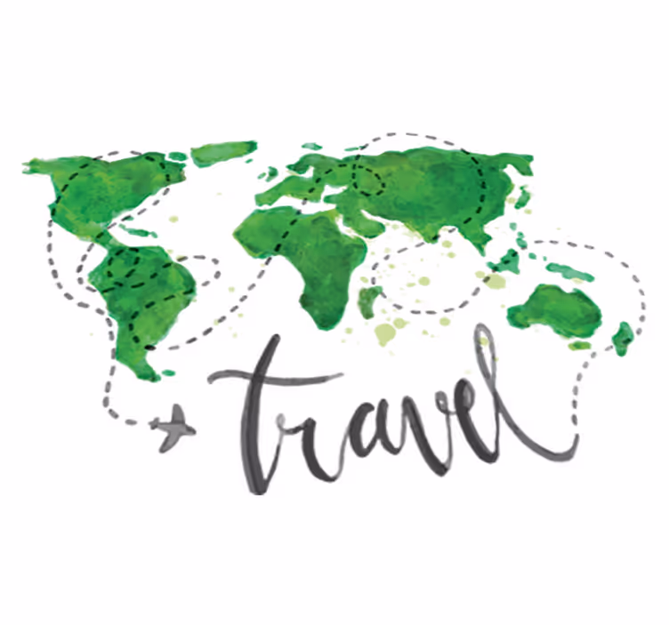 World map vinyl carpet decorative travel map - TenStickers