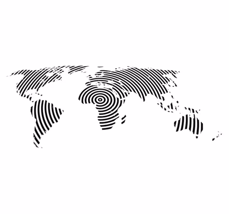 World map vinyl carpet with concentric texture - TenStickers