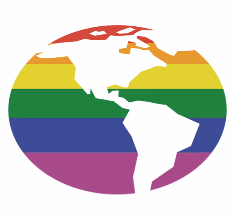 World map vinyl carpet gay world sticker - TenStickers