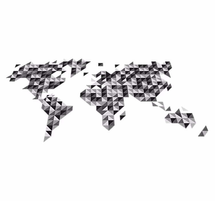 World map vinyl carpet in grey scale colors - TenStickers