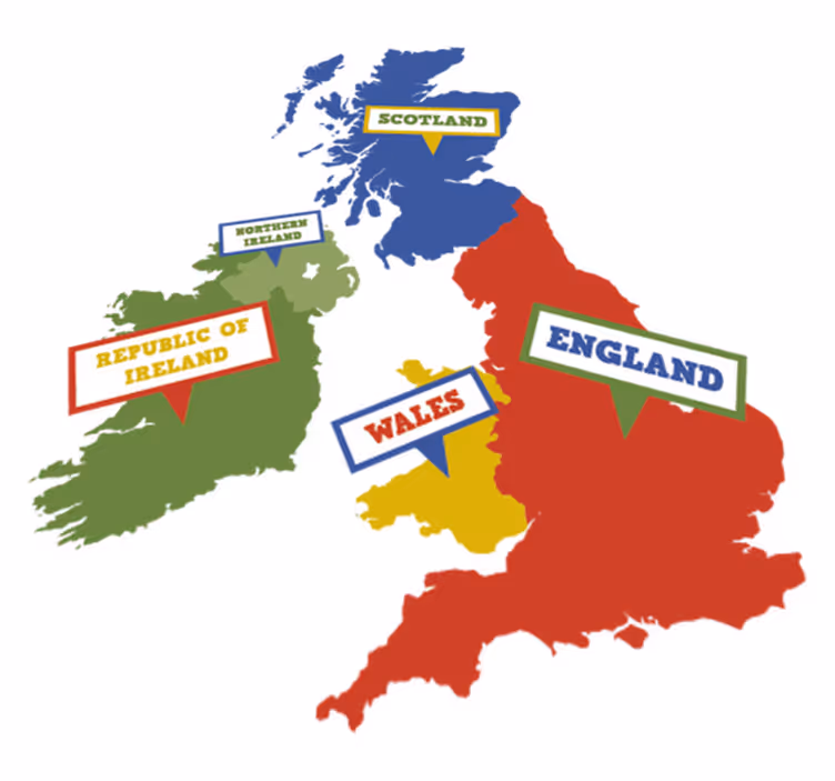 World map vinyl carpet colorful great britain - TenStickers