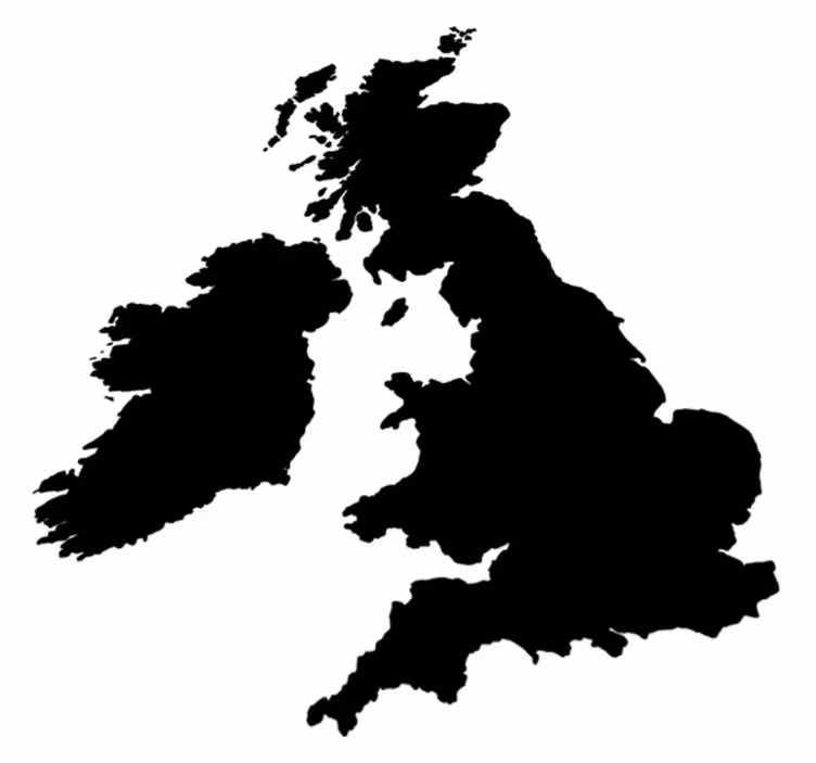 World map vinyl carpet in monochrome england design - TenStickers