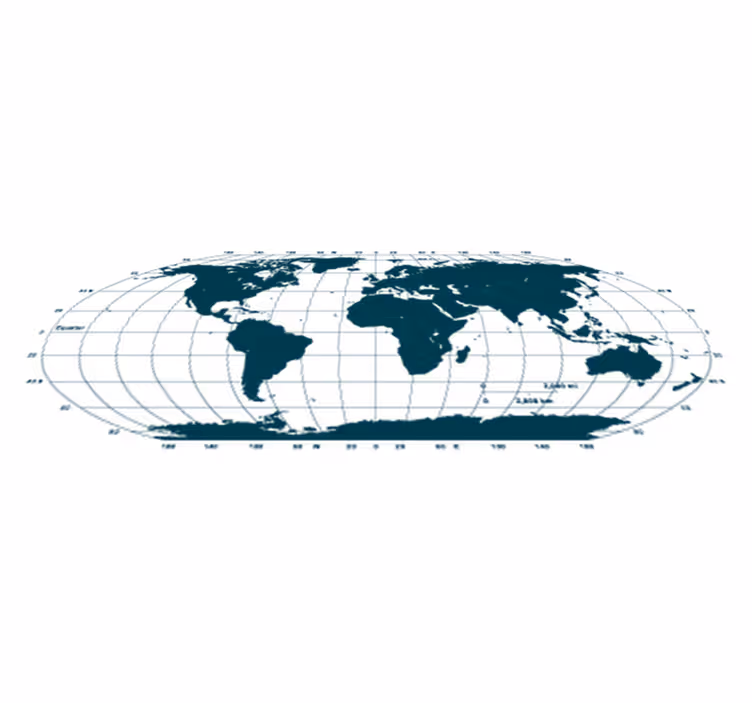 Blue meridians world map vinyl carpet - TenStickers