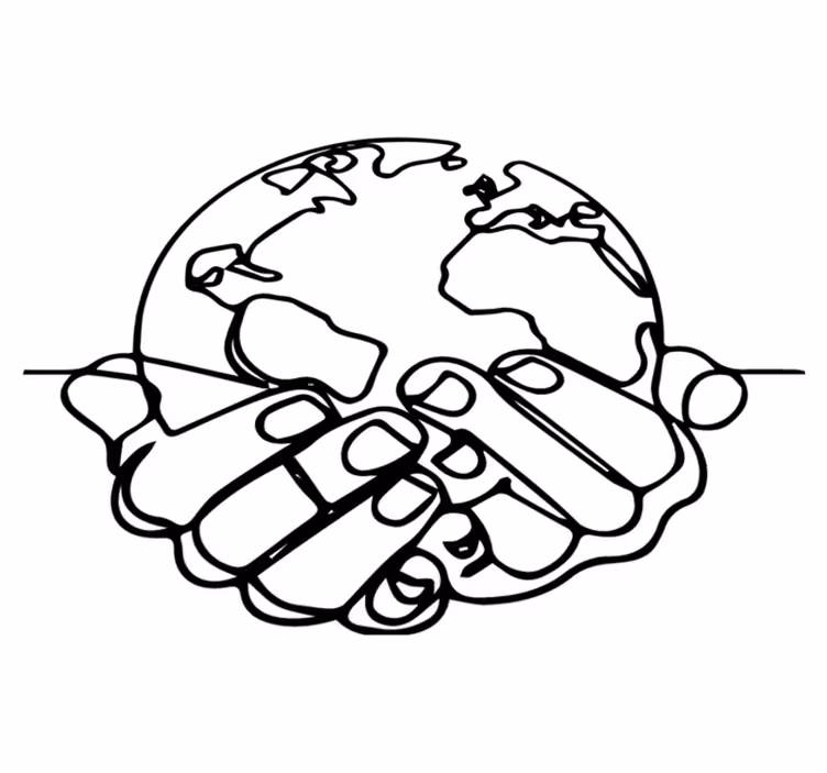 World map vinyl carpet minimalist earth design - TenStickers