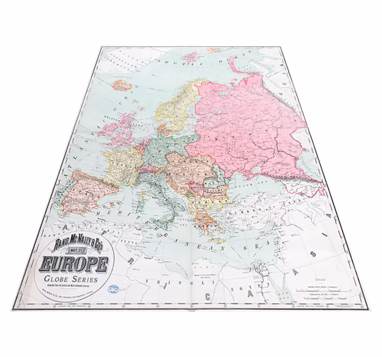 World map vinyl carpet europe map 1900 - TenStickers