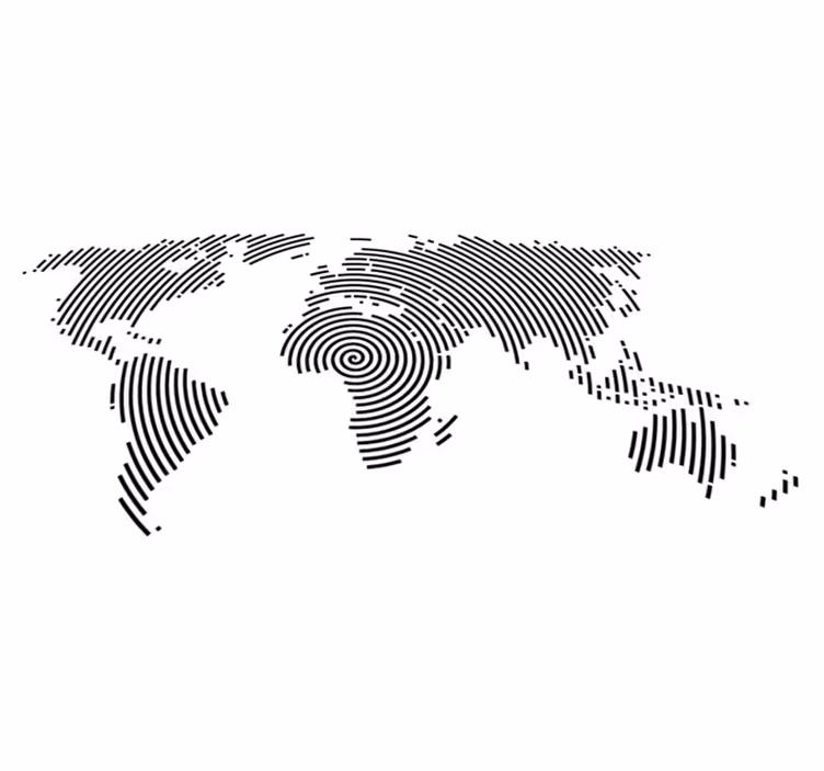 World map vinyl carpet modern world map - TenStickers