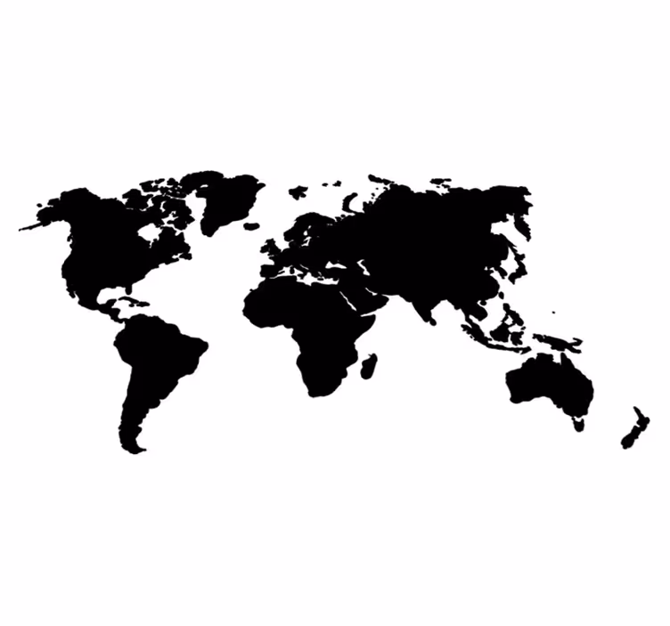 World map vinyl carpet in monochrome design - TenStickers