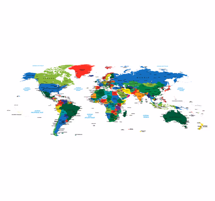 Tapis vinyle carte du monde world map vinyl carpet - TenStickers